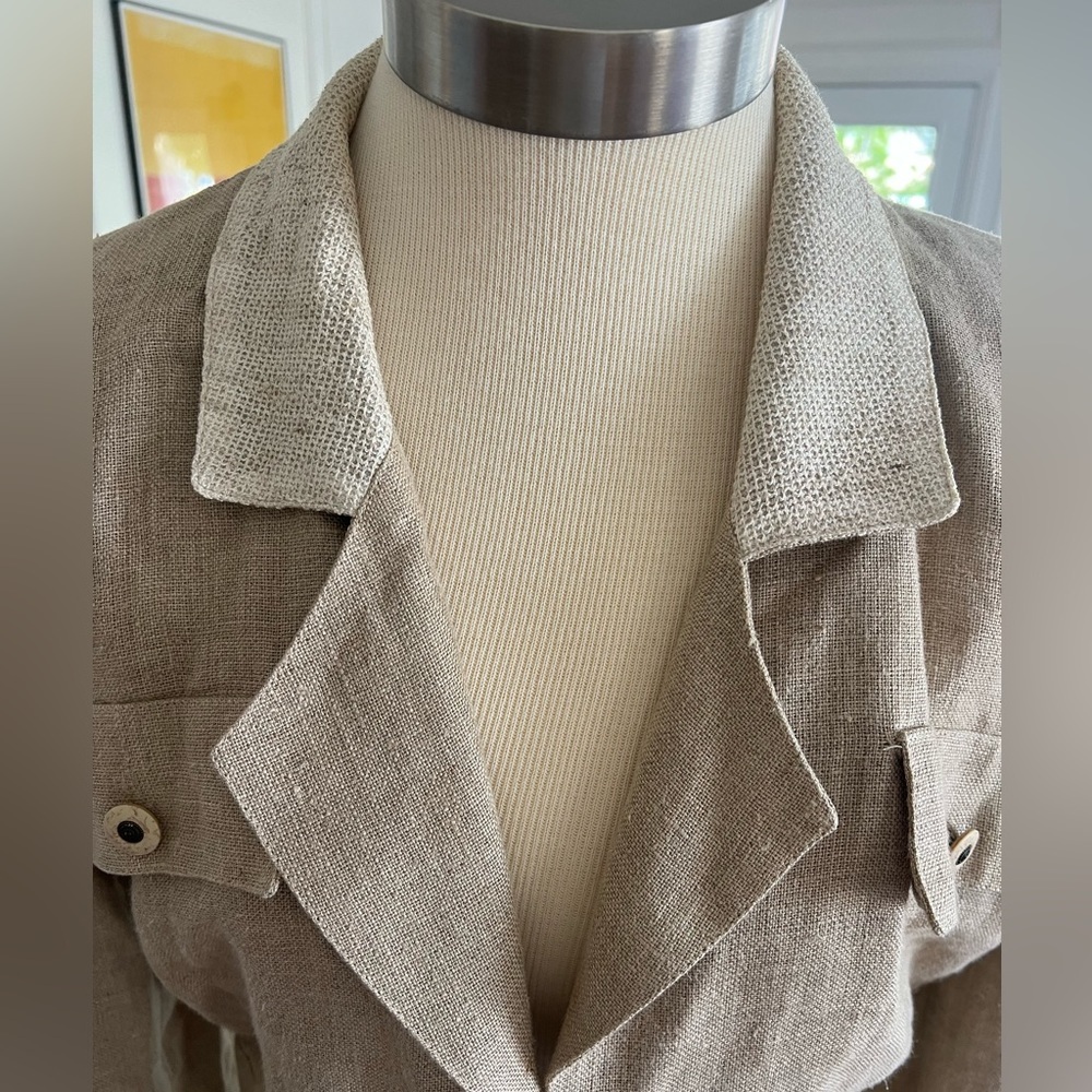 Vintage linen cropped blazer - Picture 6 of 6